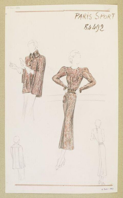 Vintage Paris Sport Fashion Sketch