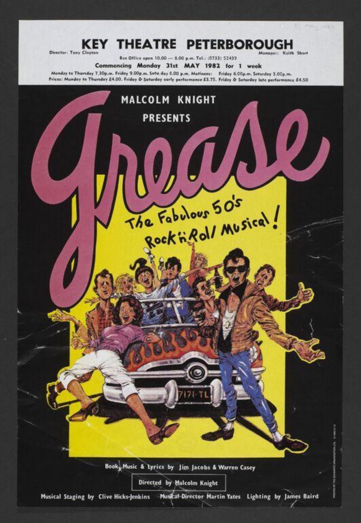 1982 Grease Musical Theatre Poster