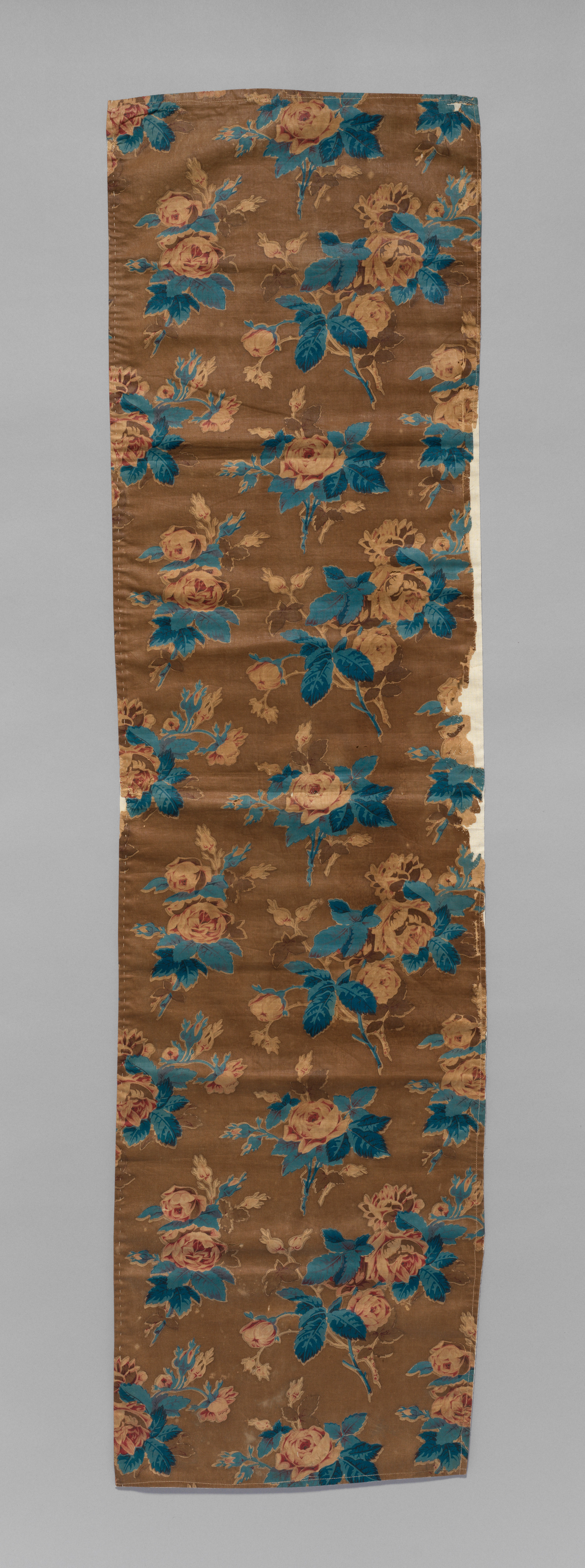 Vintage Brown Floral Printed Fabric