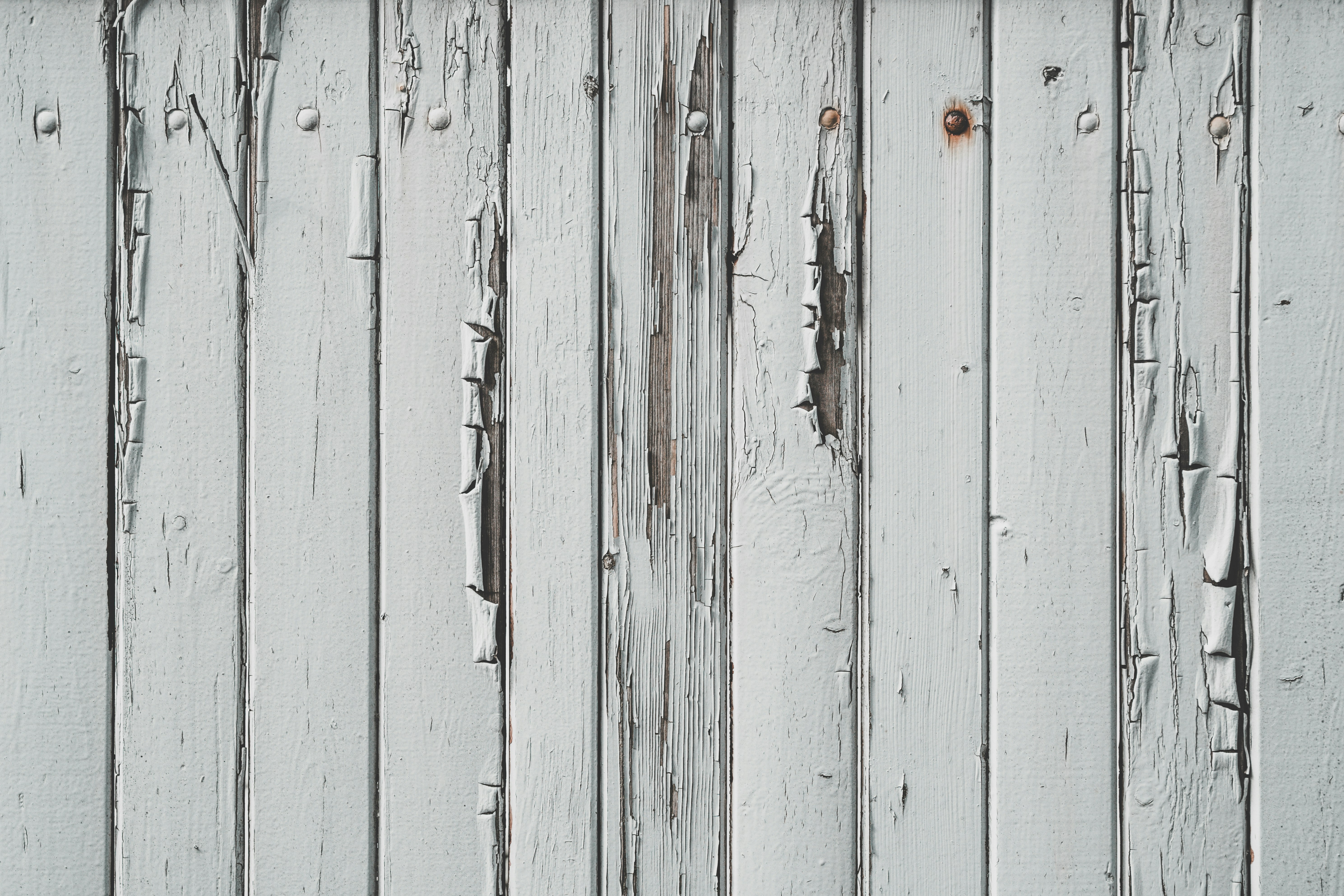 Peeling Light Blue Painted Wood Planks