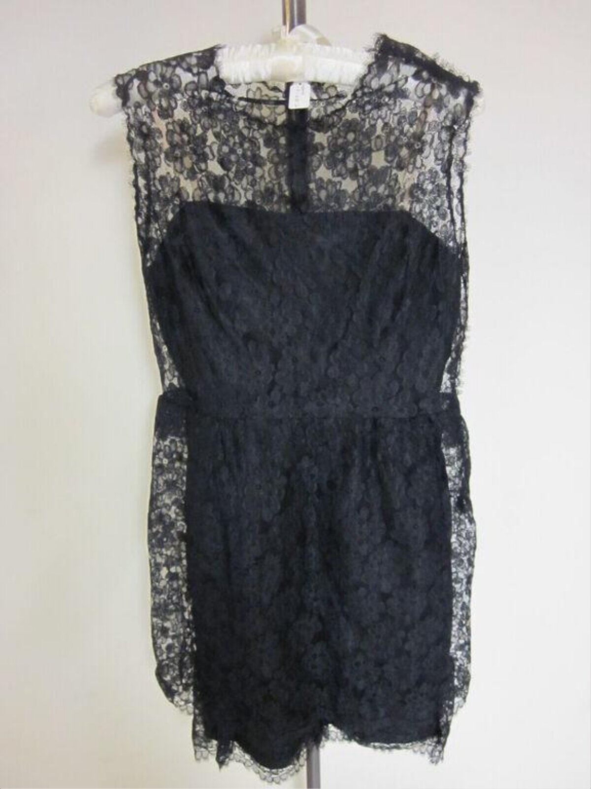 Black Lace Sleeveless Mini Dress
