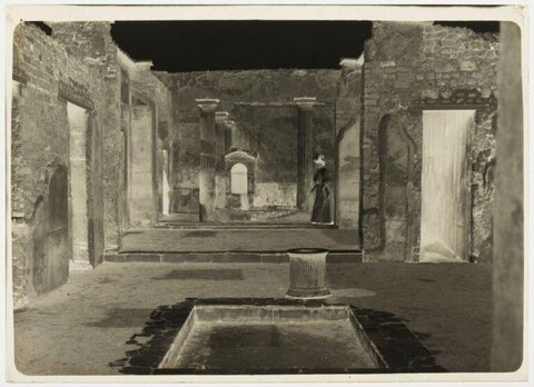 Vintage Photo of Pompeii House Ruins