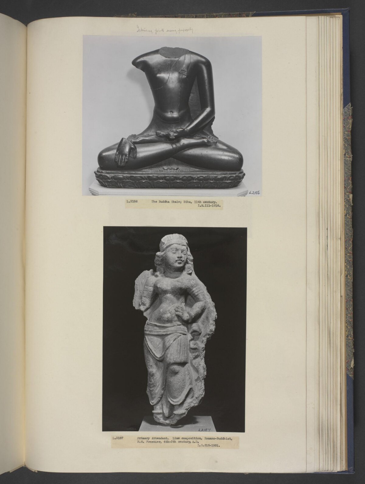 Two Ancient Buddhist Sculptures on Album Page