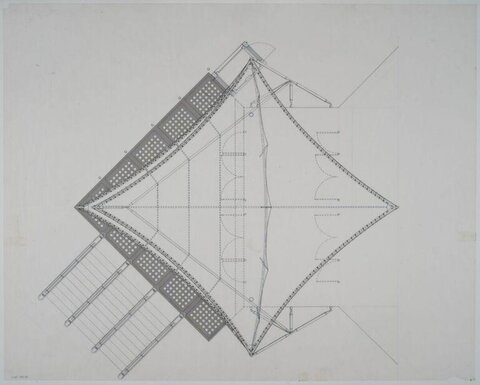 Diamond-Shaped Architectural Technical Drawing