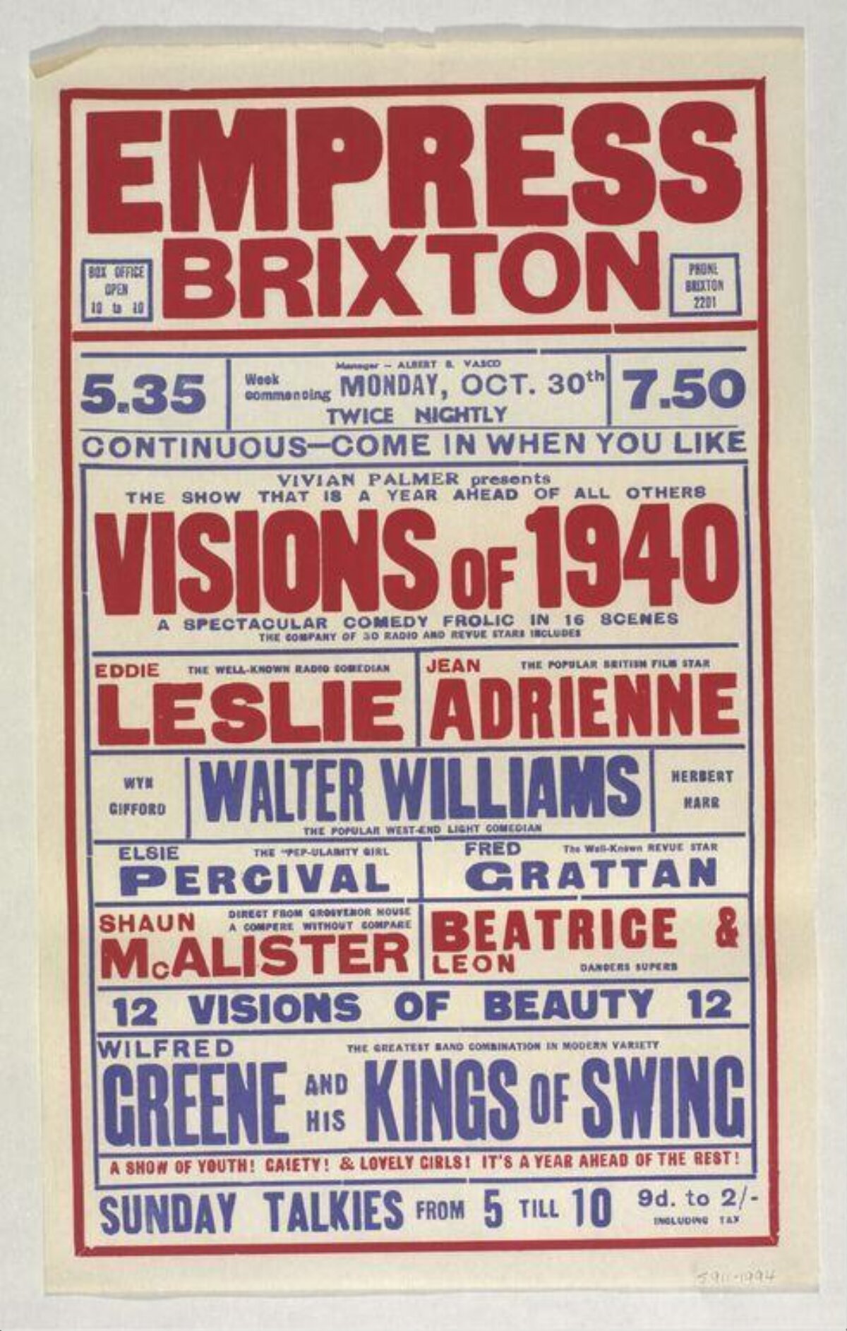 Vintage Visions of 1940 Theatre Poster