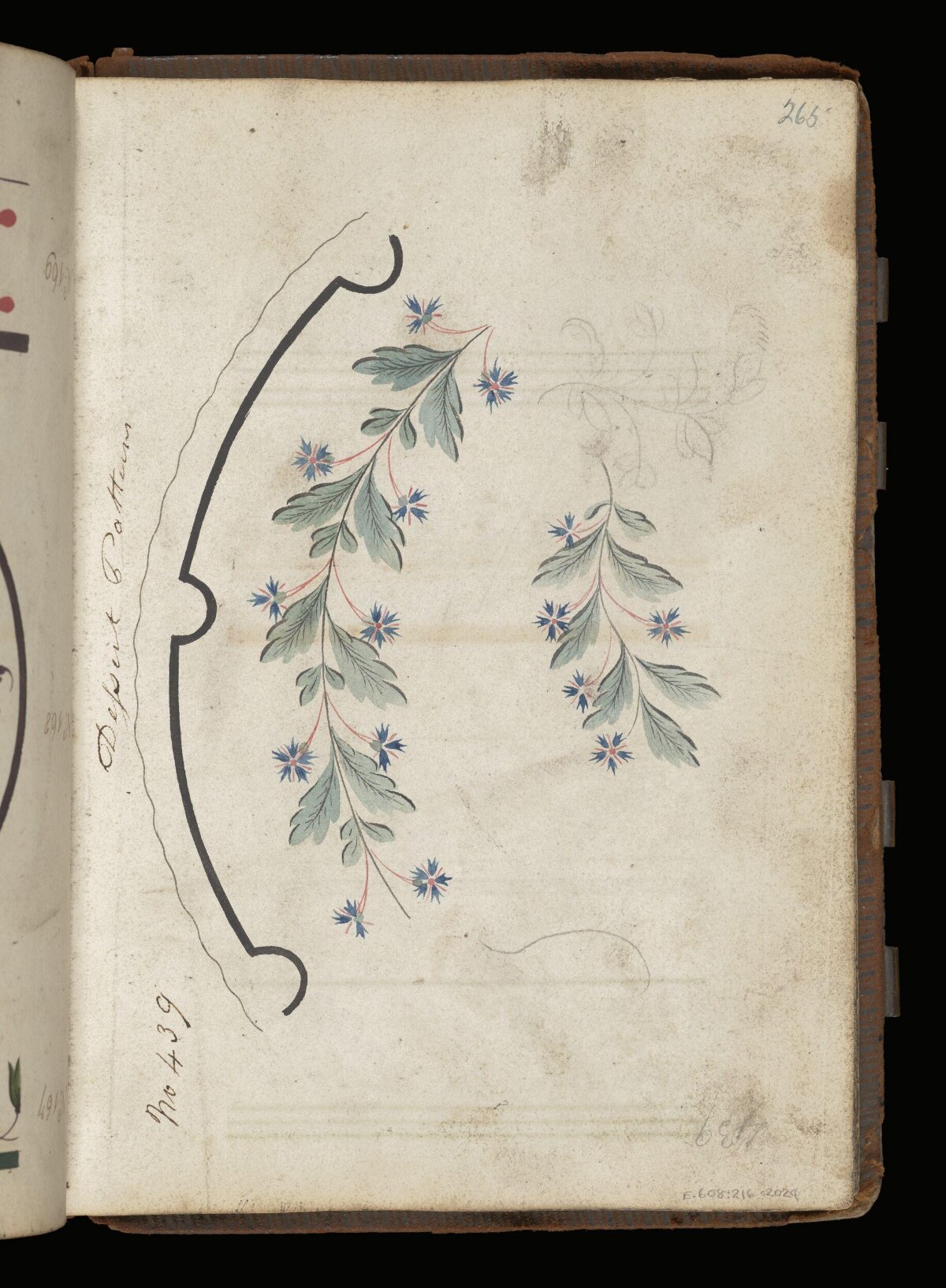 Hand-painted Floral Pattern on Old Book Page