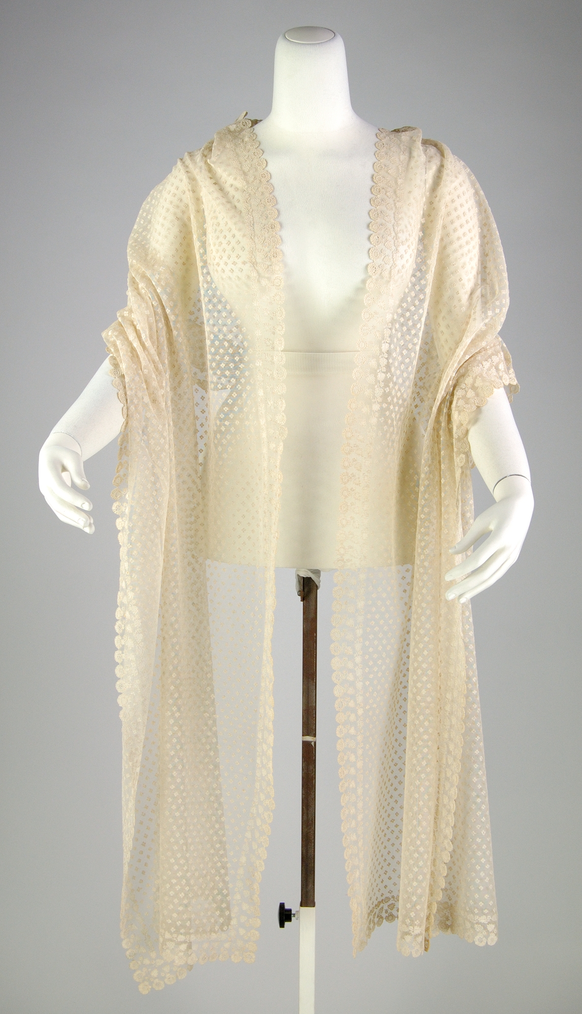 Cream Lace Shawl on Mannequin