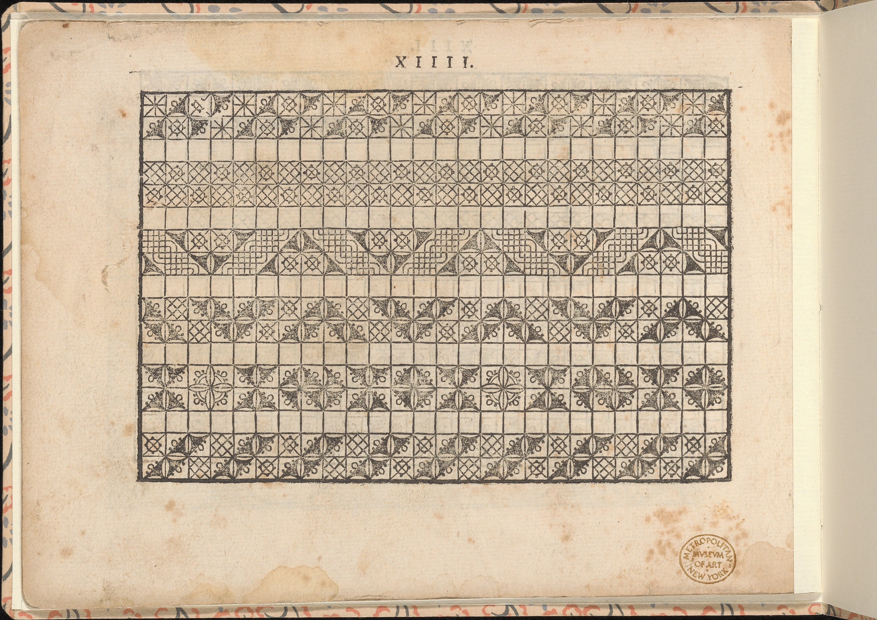 Vintage Grid Embroidery Pattern
