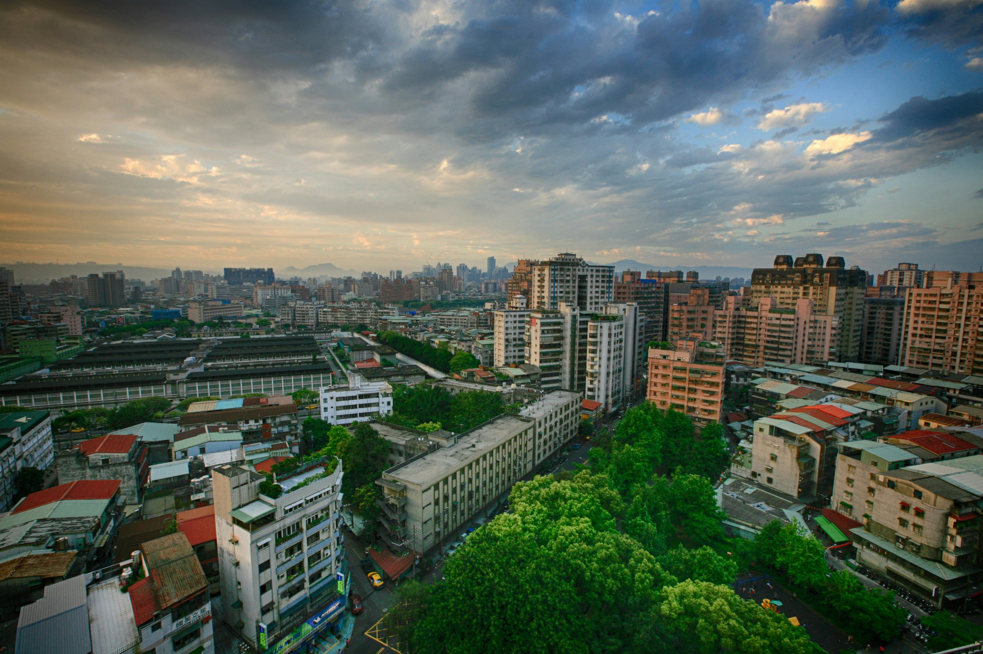 High-angle Urban City View