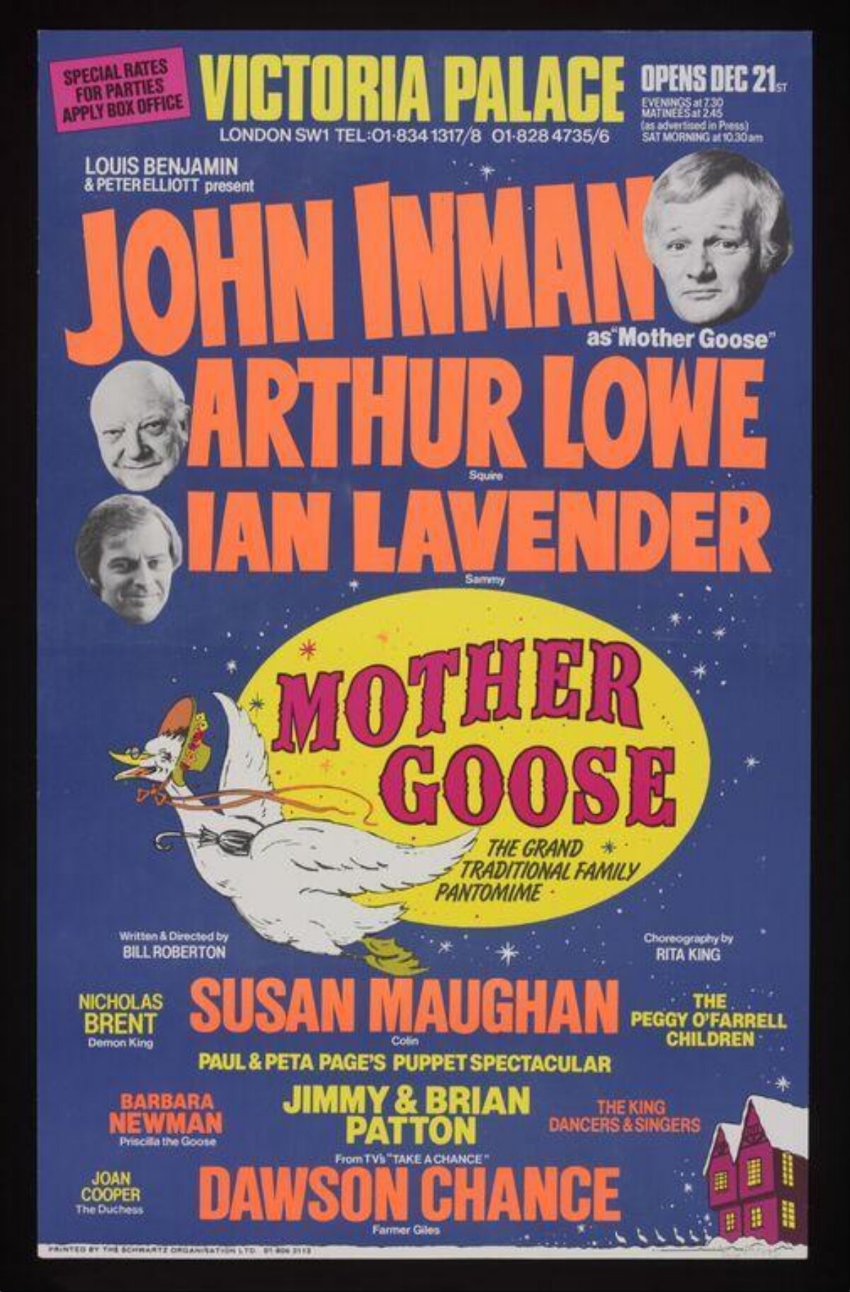 Vintage Mother Goose Pantomime Theatre Poster