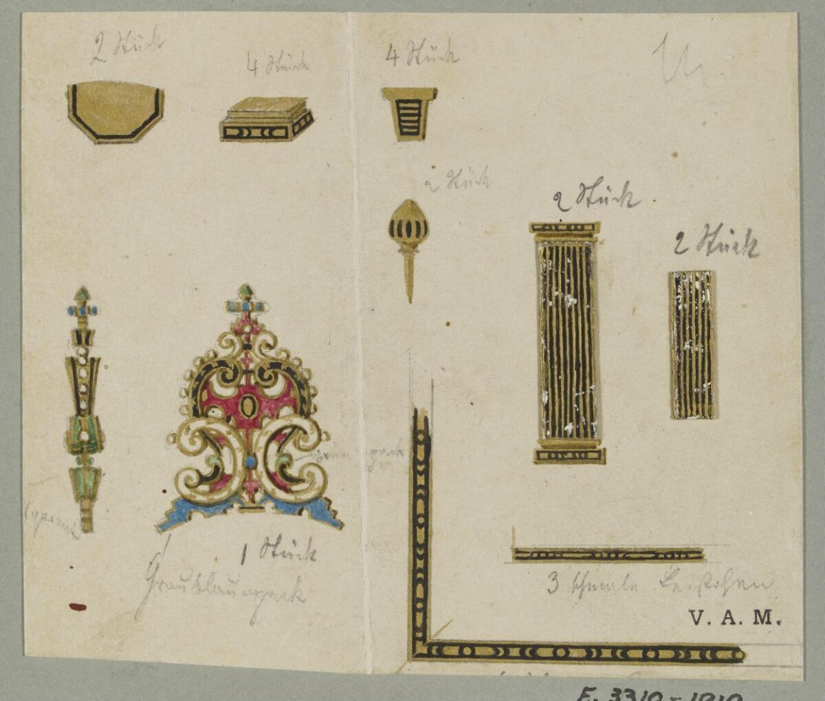 Antique Decorative Element Design Sketches