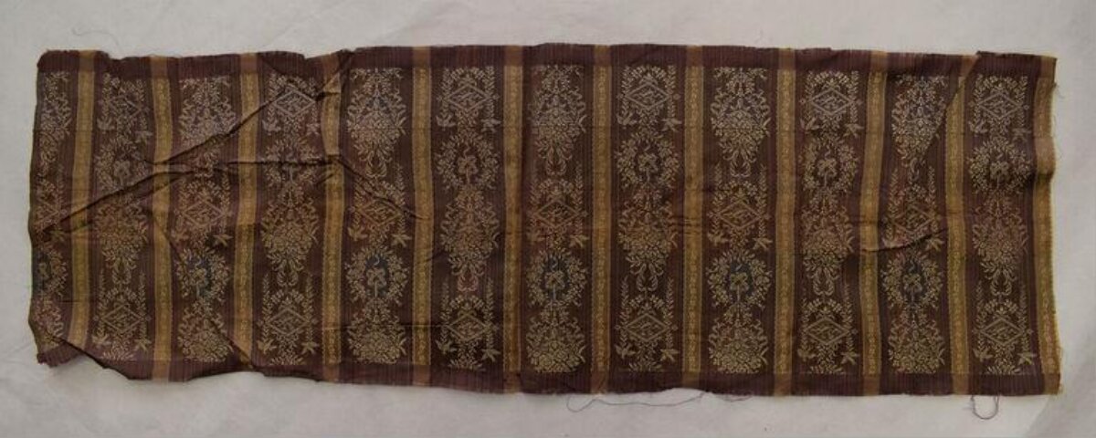 Brown Patterned Antique Woven Fabric