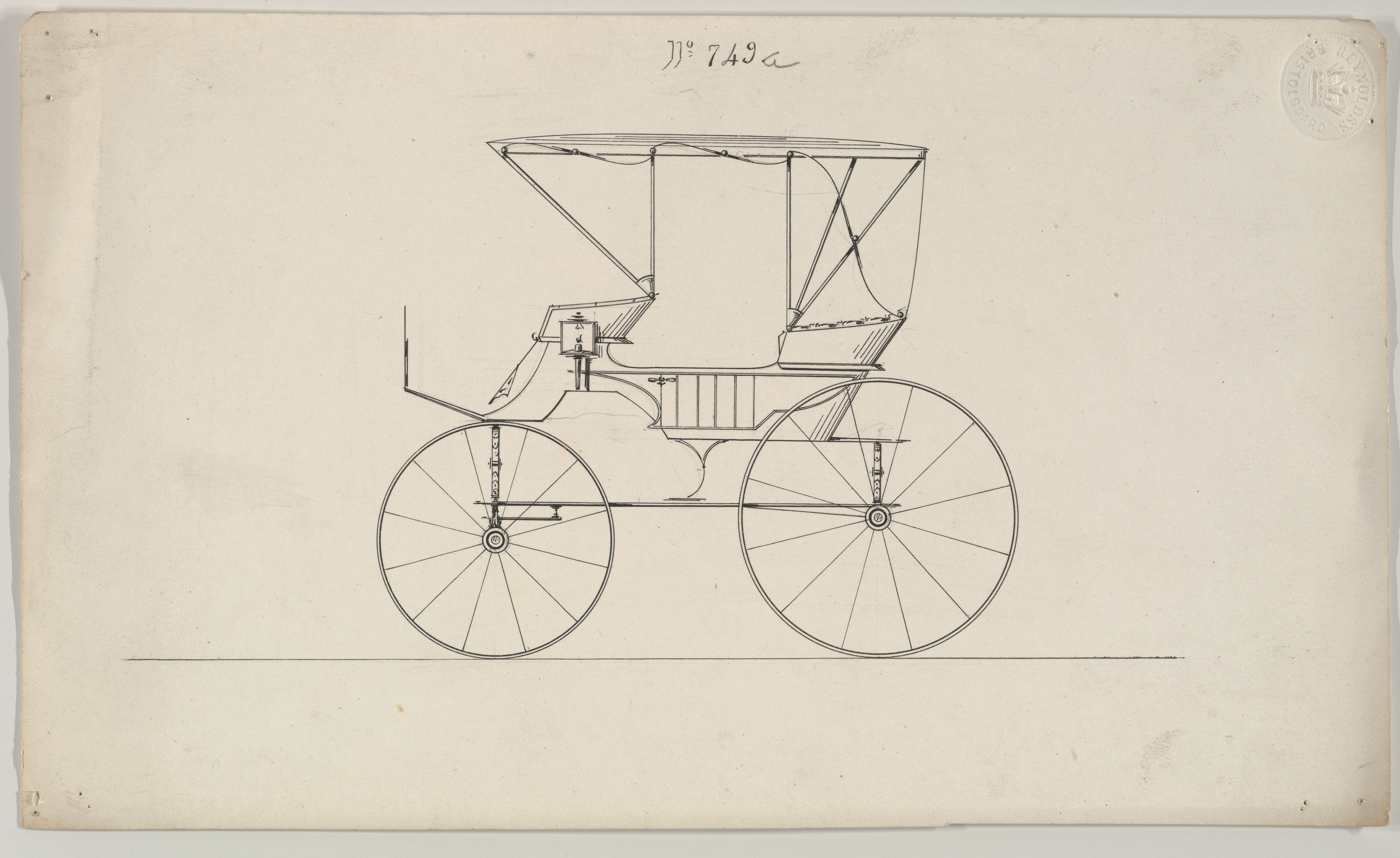 Vintage Horse Carriage Design Drawing