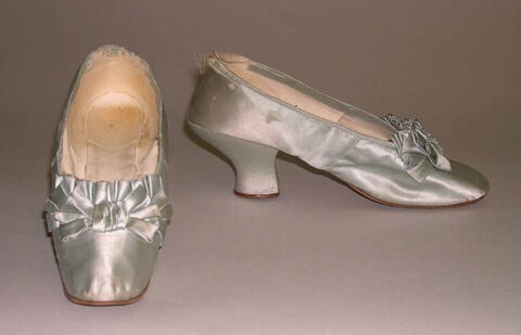 Pair of Vintage Light Green Satin Pumps