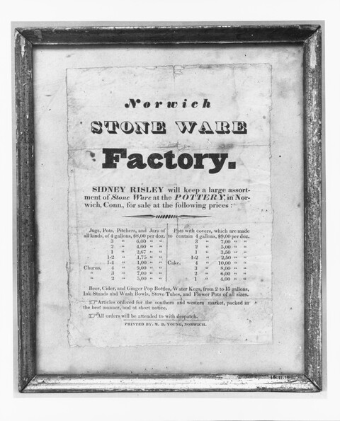 Framed Norwich Stone Ware Factory Ad