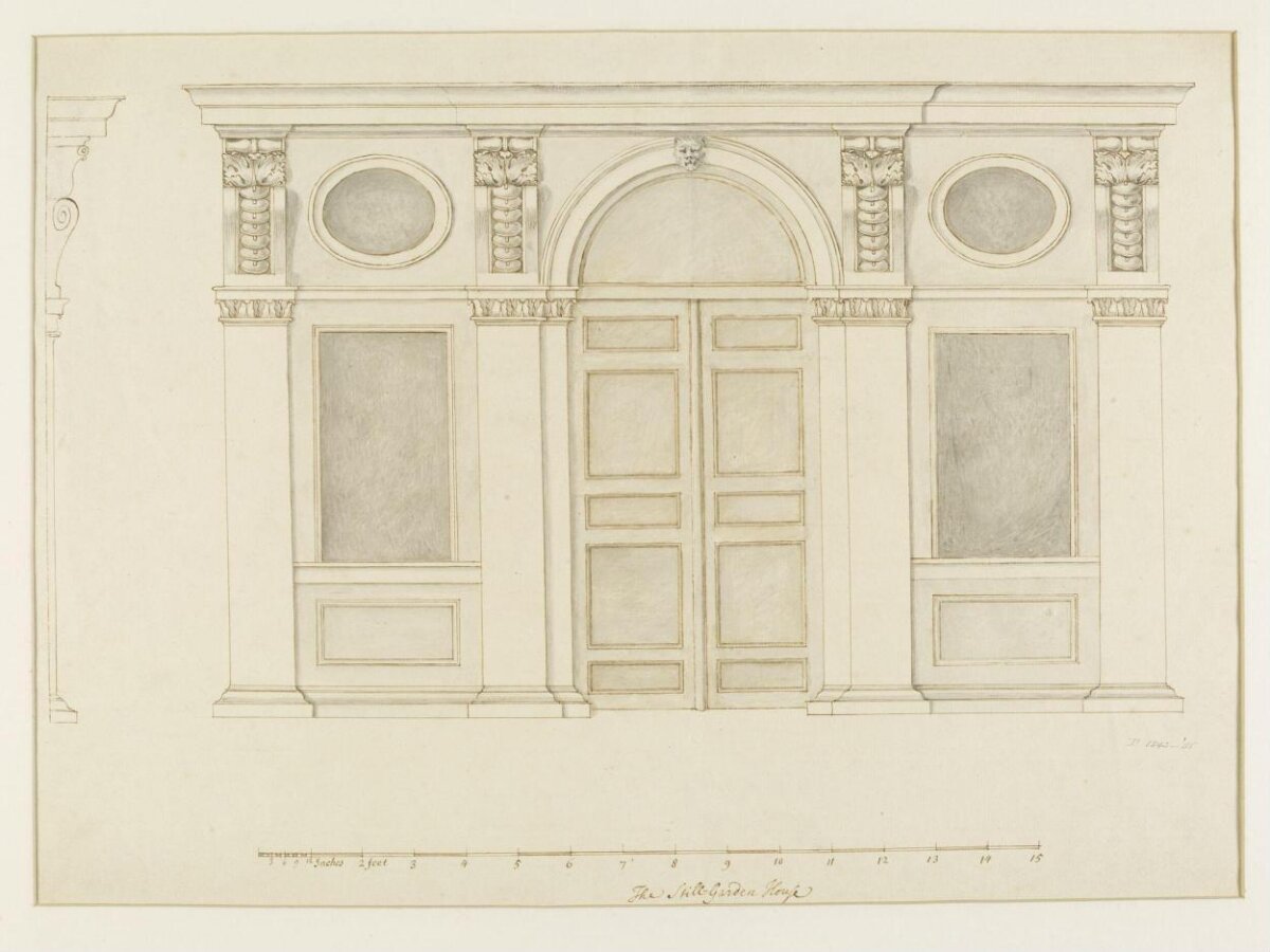 Architectural Drawing of Garden Door Facade — Architecture
