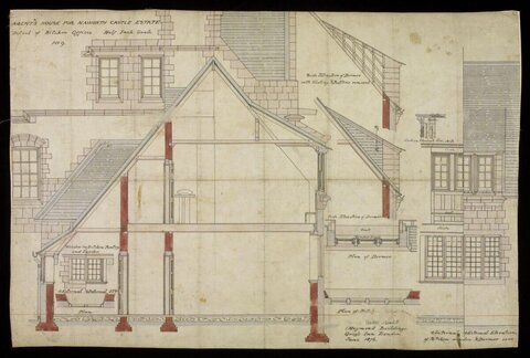 1876 Naworth Agent's House Architectural Drawing