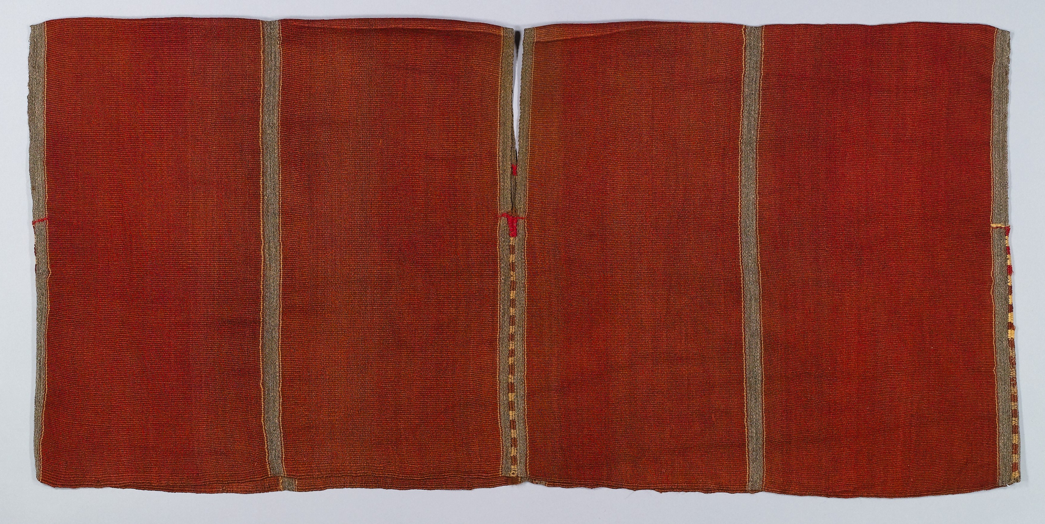 Antique Red Striped Woven Textile
