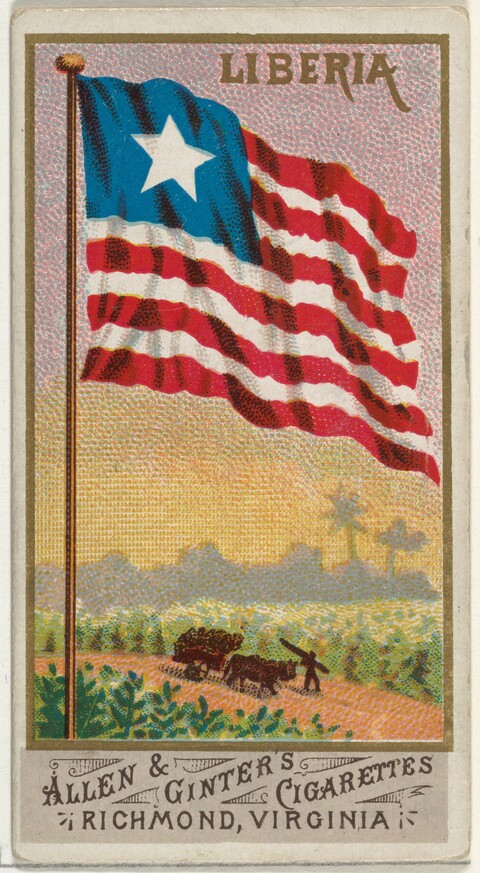 Vintage Liberia Flag Cigarette Card