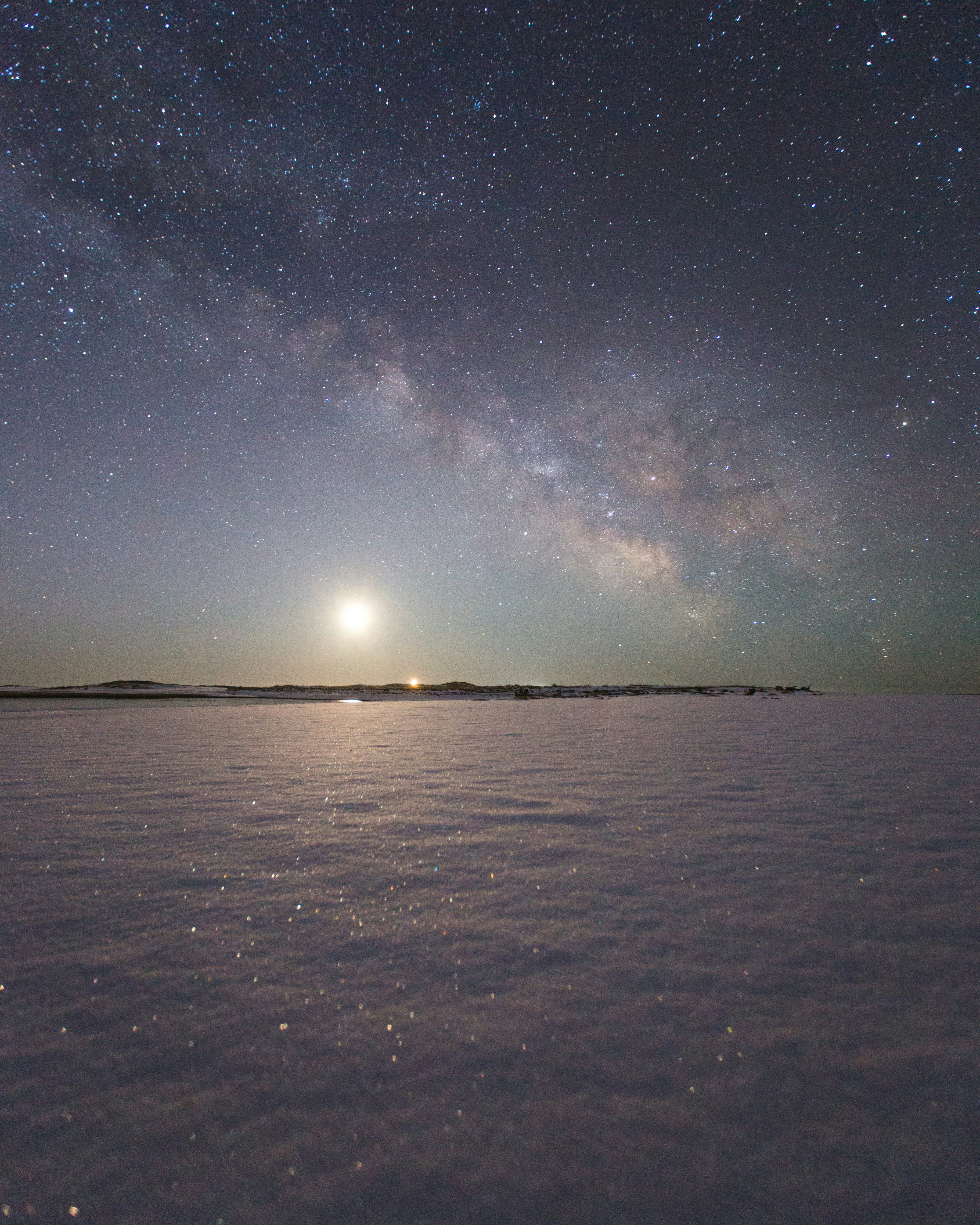 Starry Sky Over Snowy Field