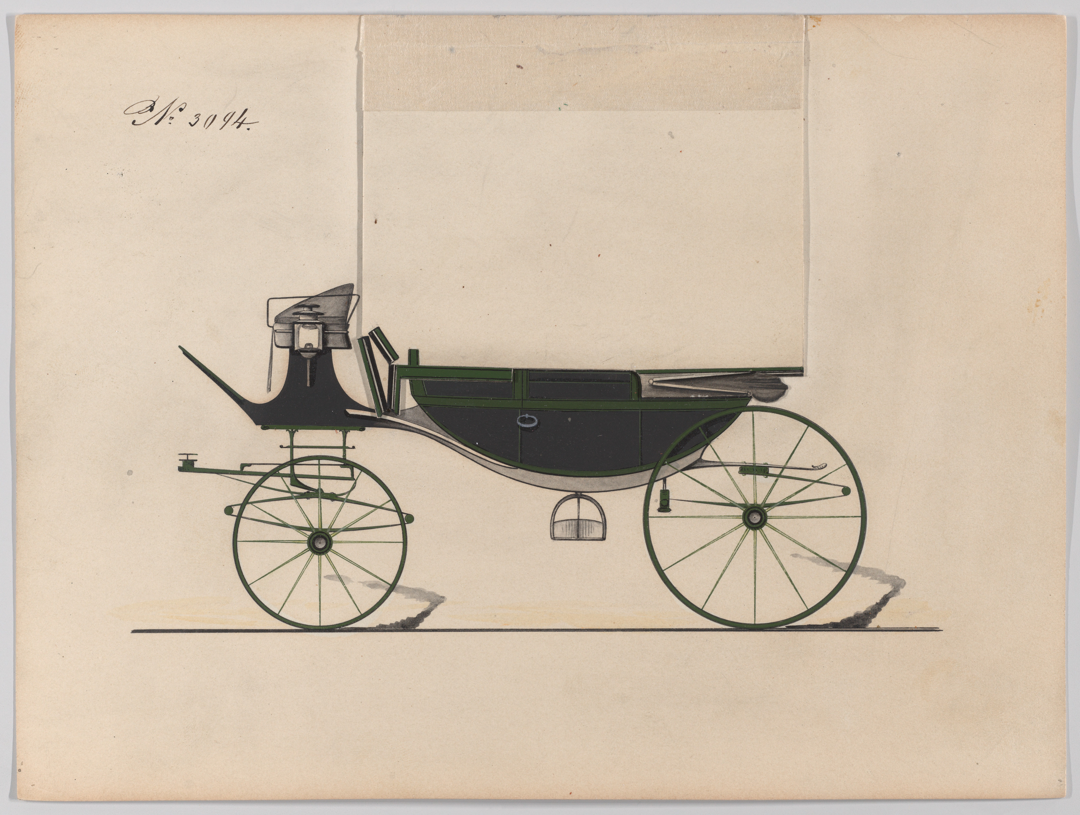 Design Drawing of Vintage Horse Carriage