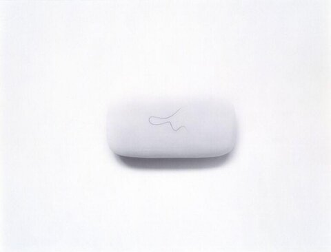 White Soap with Minimalist Line Drawing