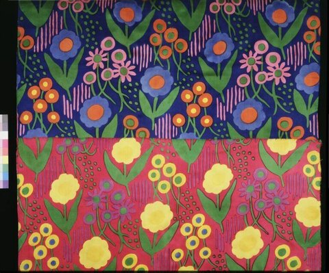 Two Color Floral Textile Patterns