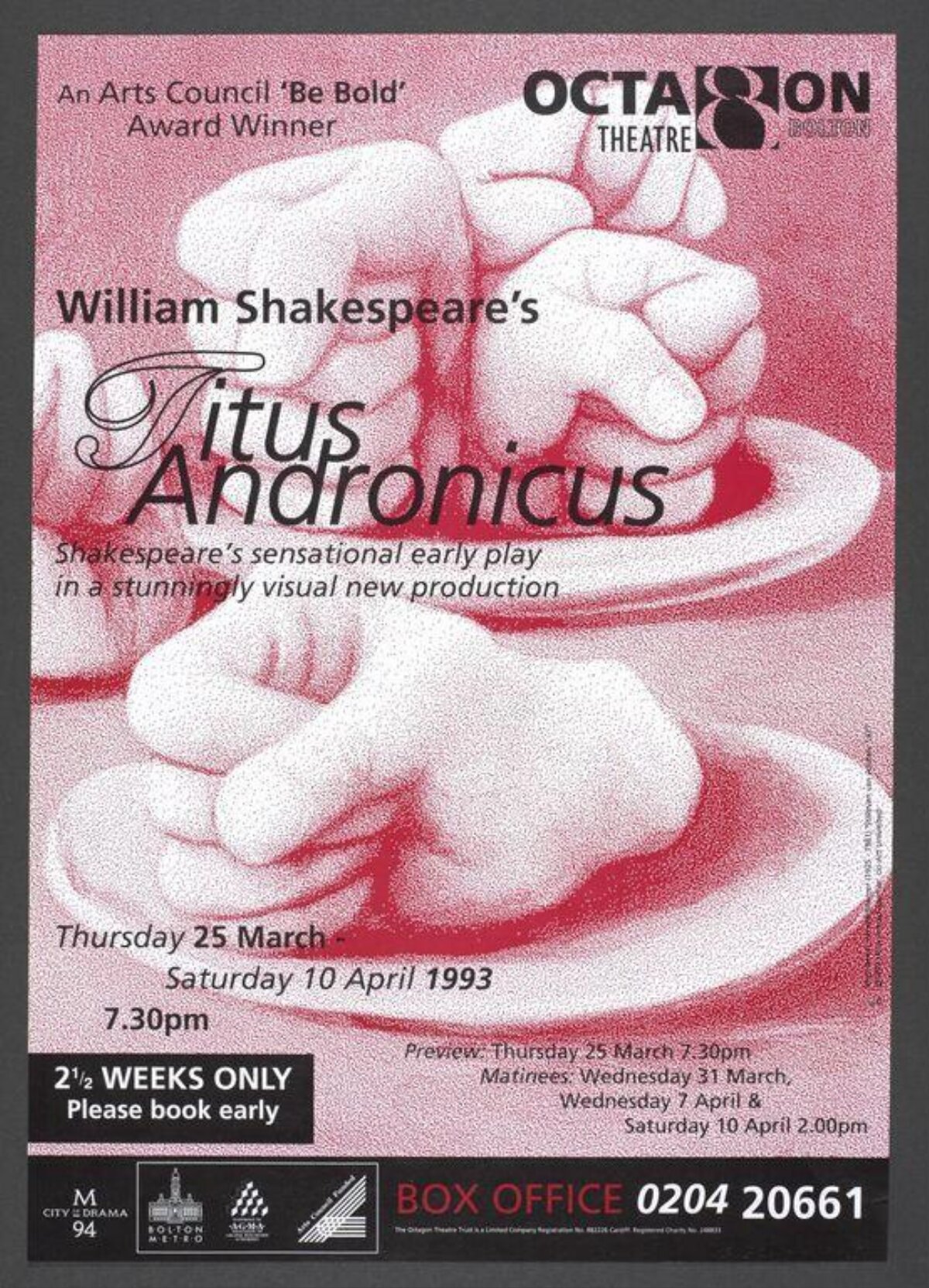 1993 Titus Andronicus Theatre Poster