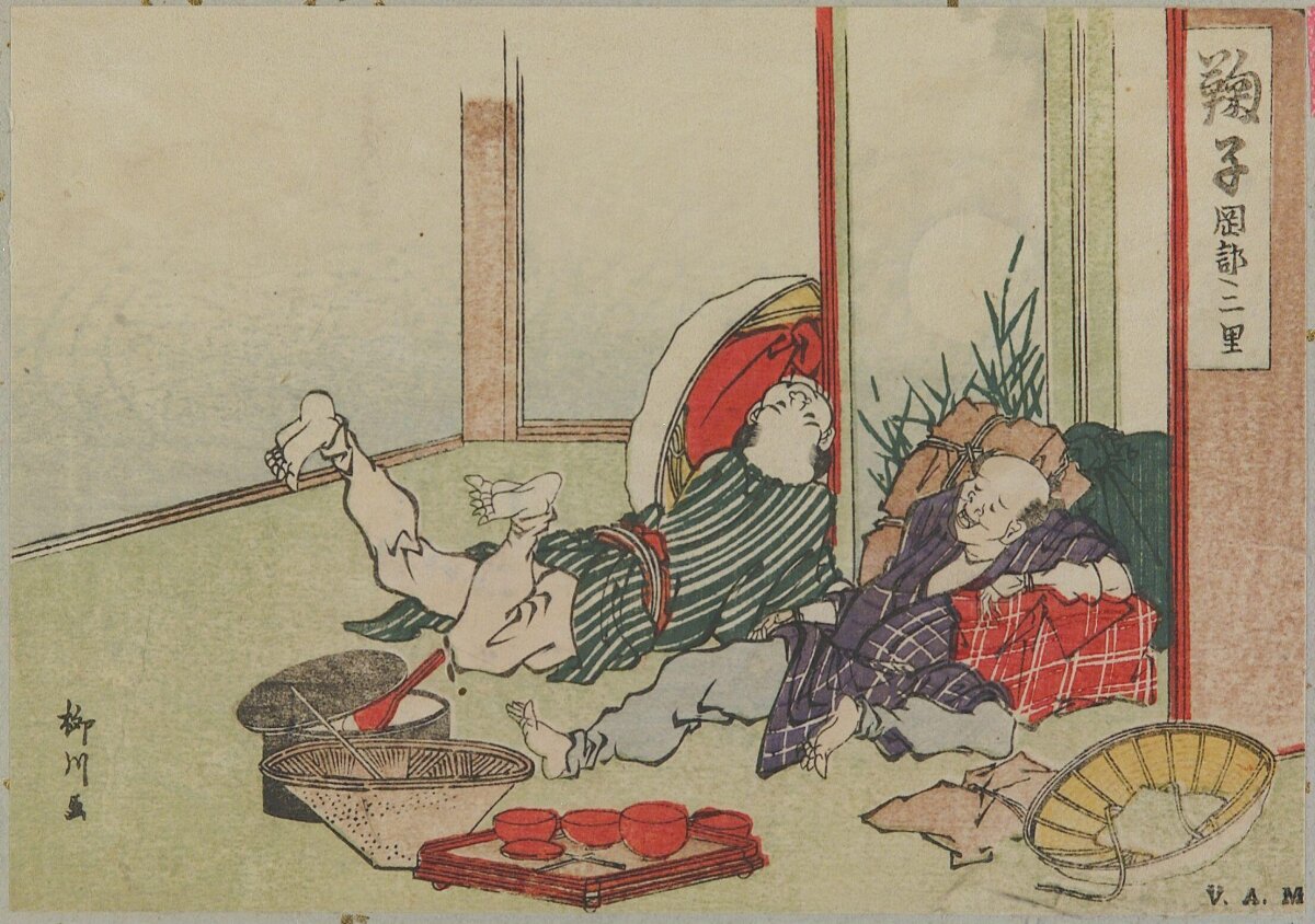 Two Drunken Men Japanese Ukiyo-e