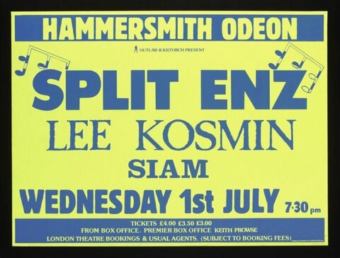 Split Enz Hammersmith Odeon Concert Poster
