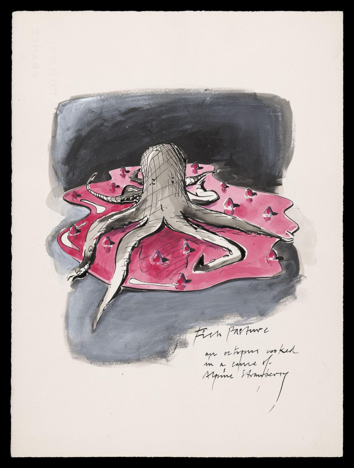 Sketch of Octopus in Strawberry Sauce