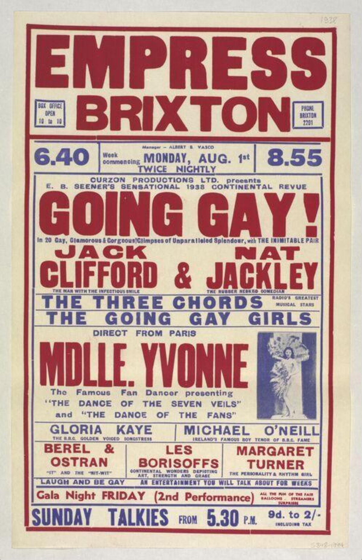 1938 Empress Brixton Revue Poster
