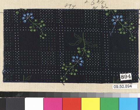 Floral Pattern Black Textile Sample