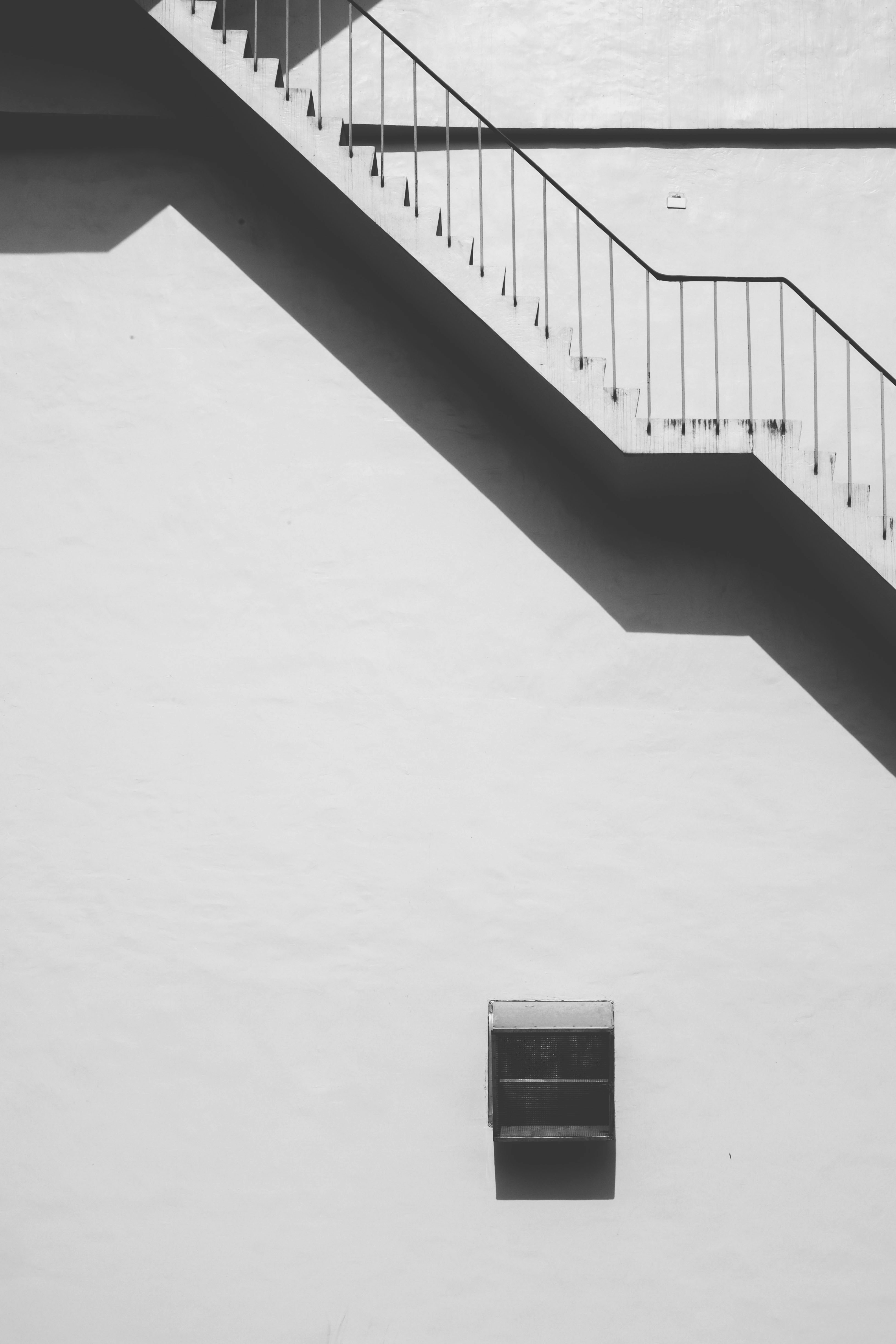 Staircase Shadow on White Wall — Minimal Wallpapers