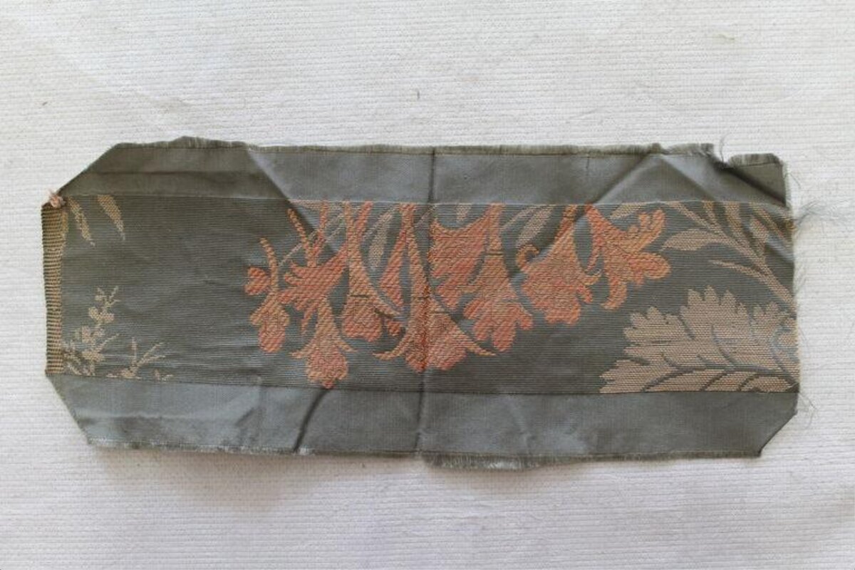 Vintage Floral Patterned Fabric Fragment