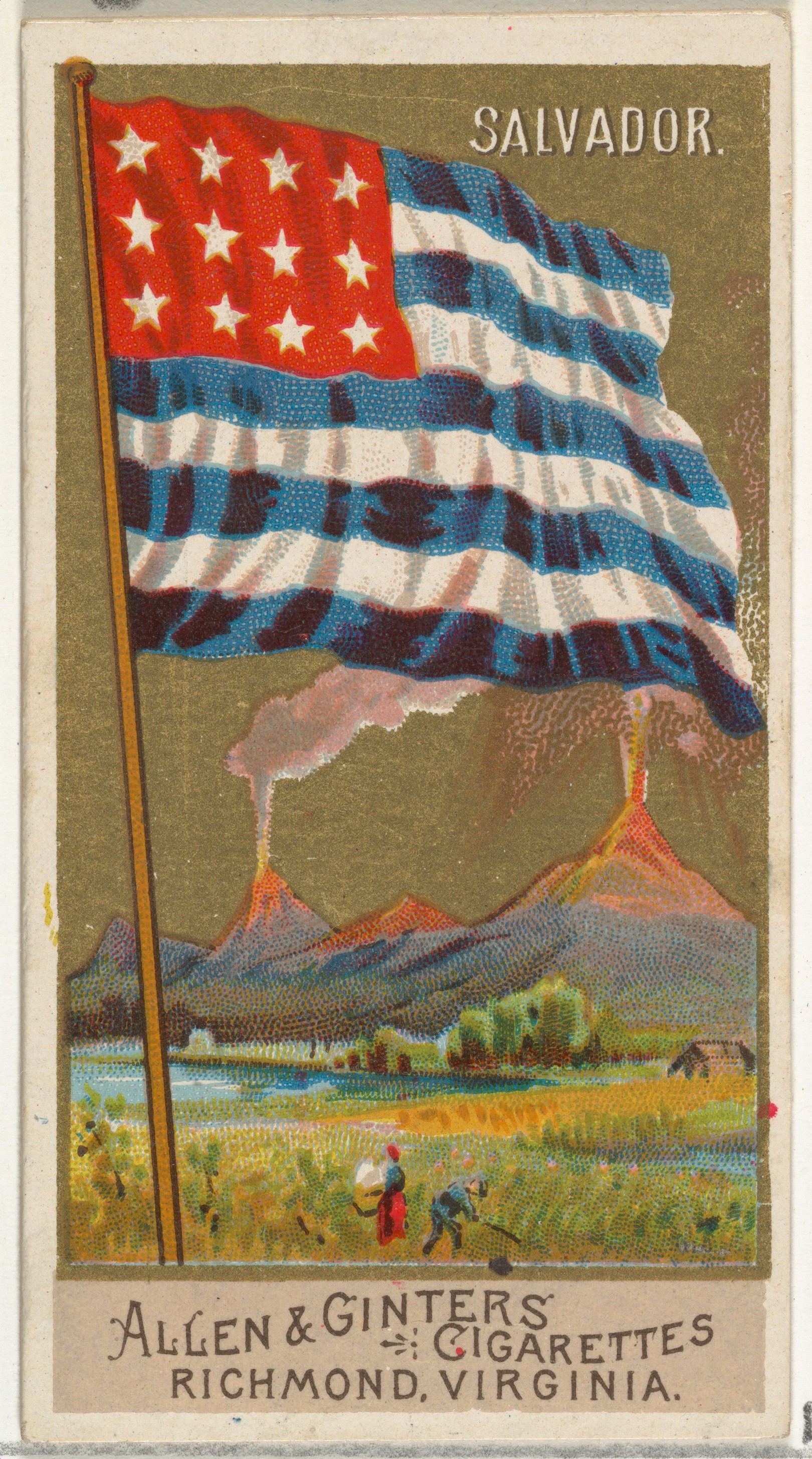 Vintage Salvador Flag Cigarette Card
