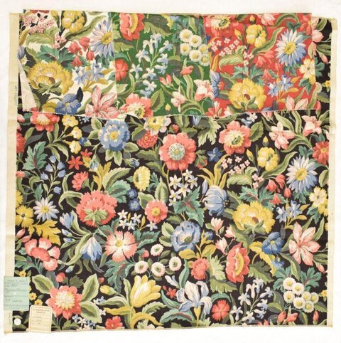 Vintage Floral Print Fabric Swatches