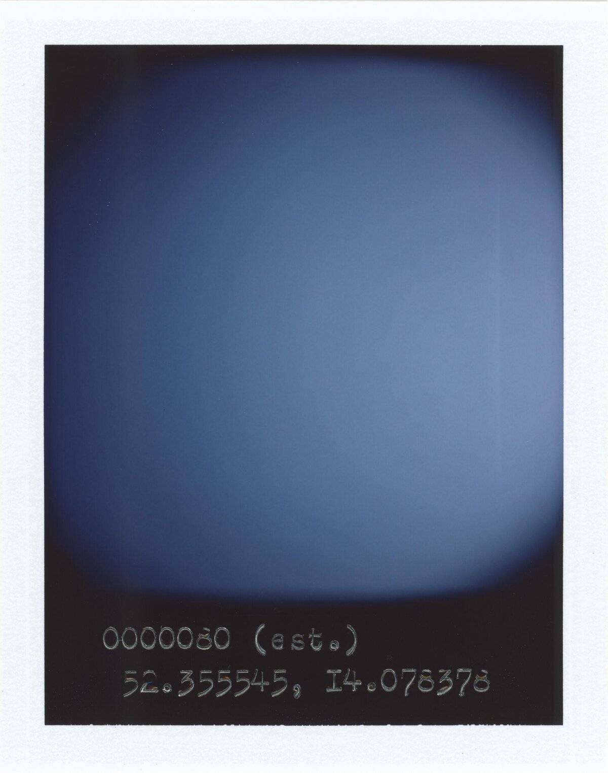 Polaroid Blue Sky With Coordinates