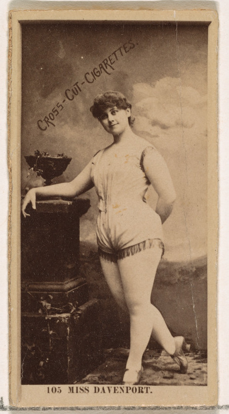 Vintage Cigarette Card of Miss Davenport
