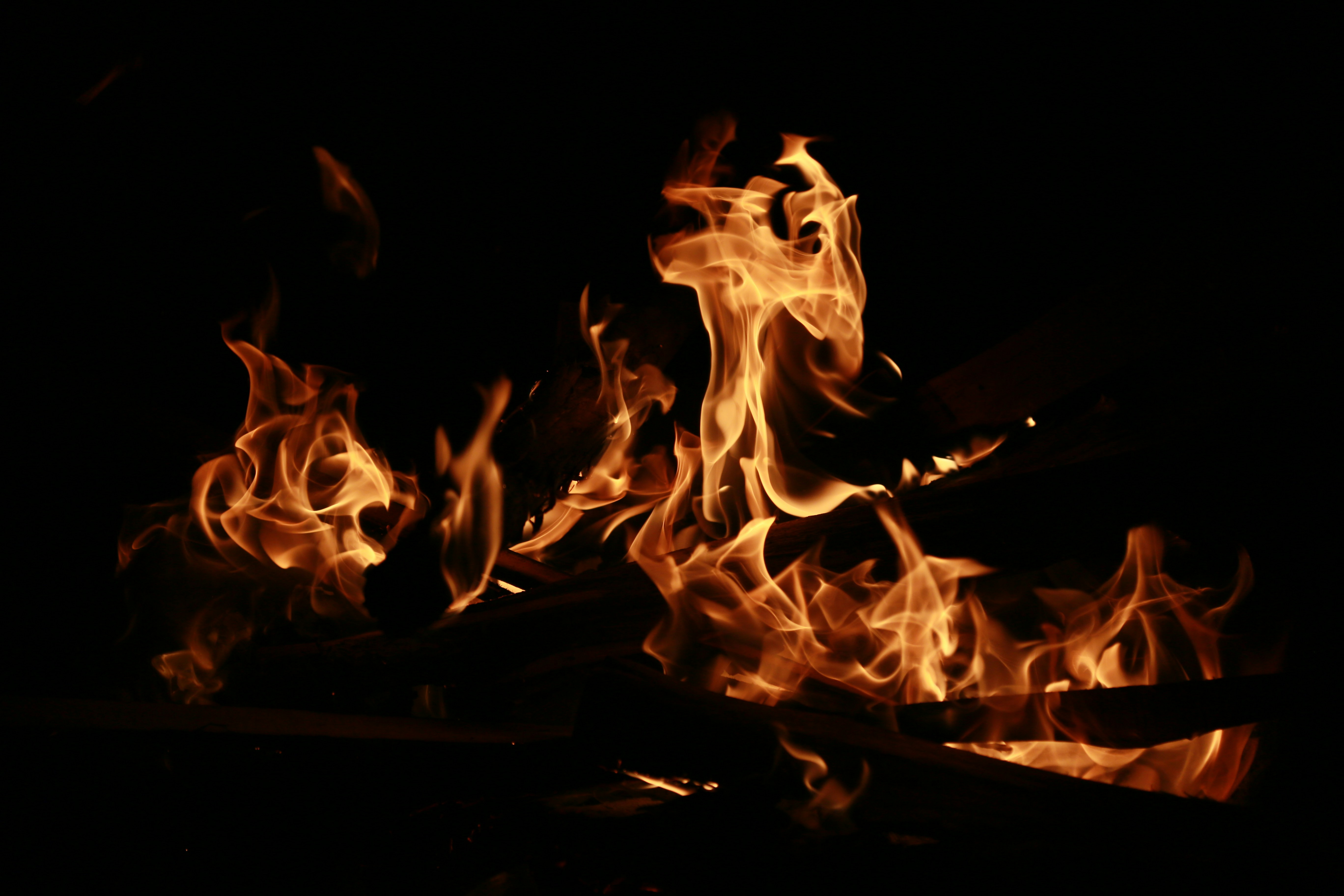 Burning Campfire Flames