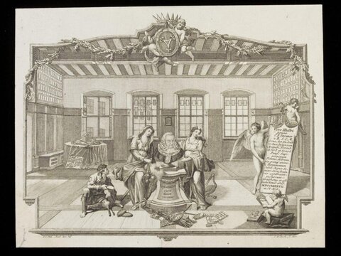 18th Century Allegorical Memorial Engraving