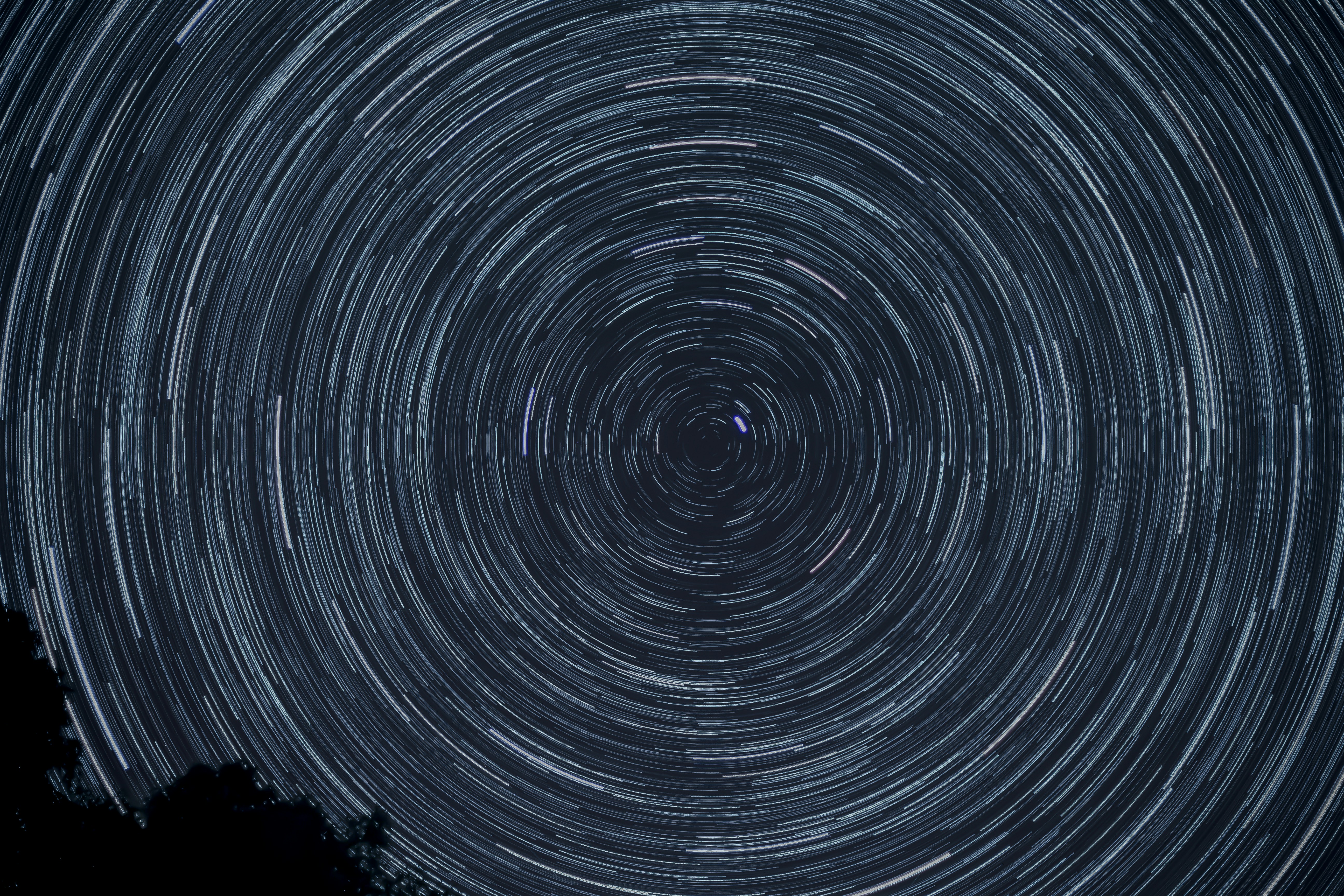 Circular Star Trails Night Sky