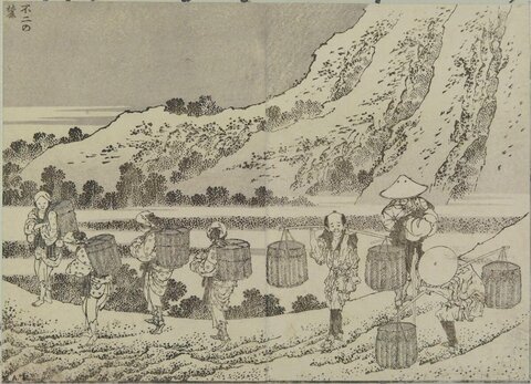 Ukiyo-e Porters on Mountain Path