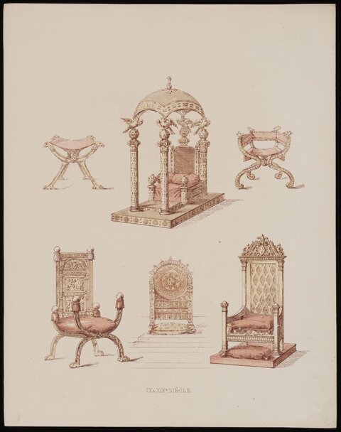 19th Century Antique Chair Illustrations