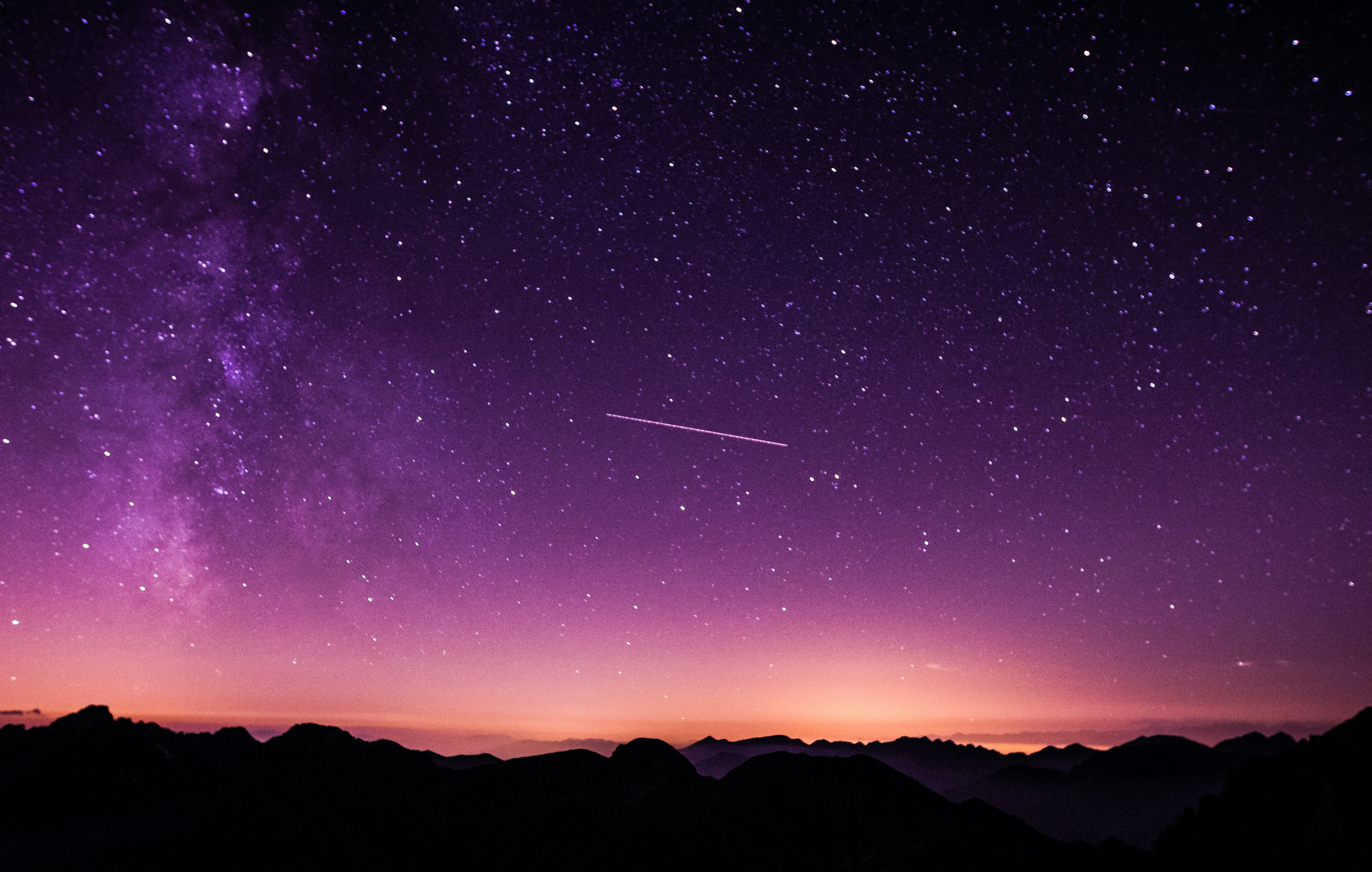 Starry Sky Over Mountain Silhouettes