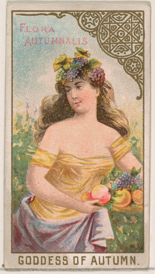 Vintage Goddess of Autumn Card