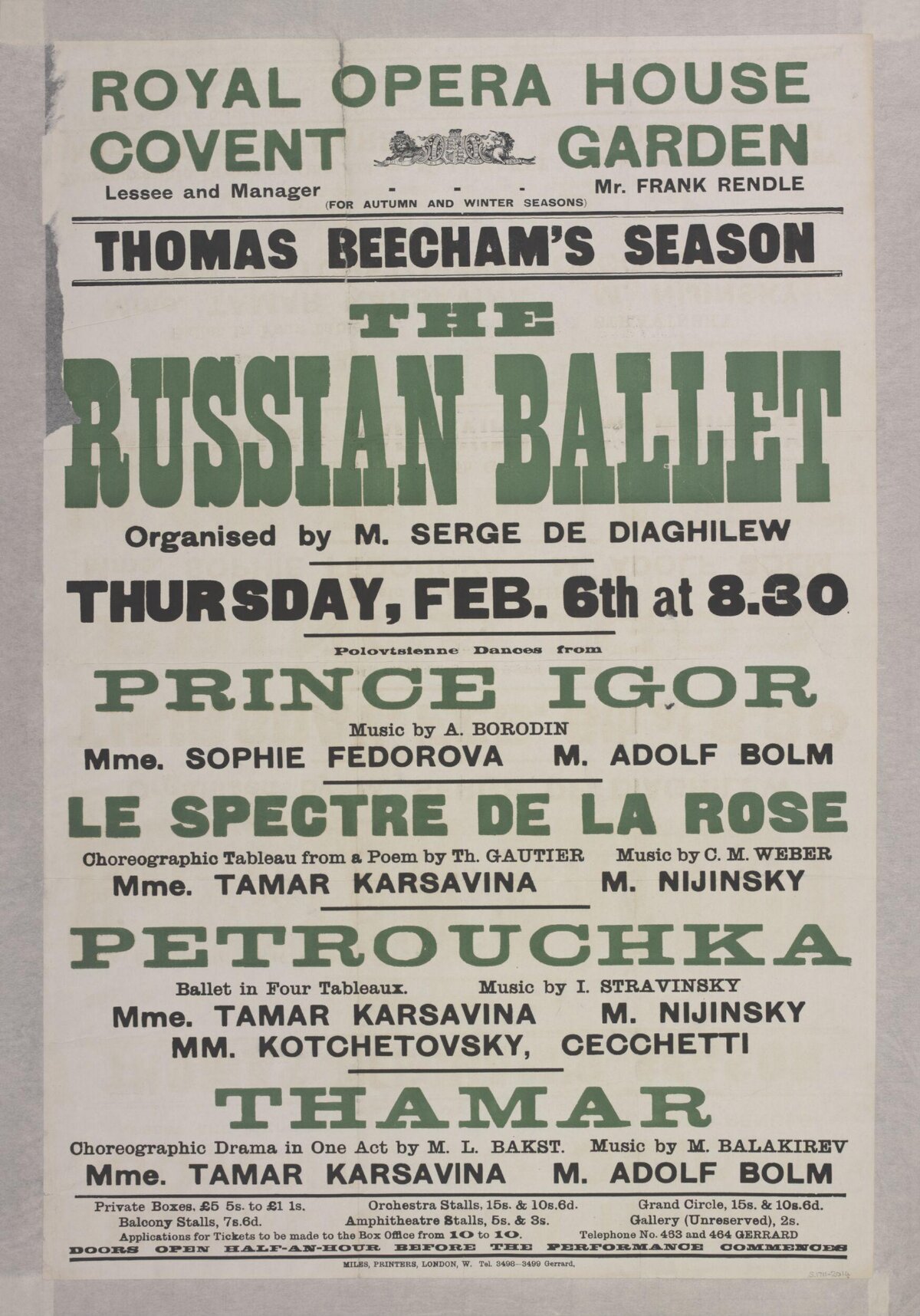 Vintage Russian Ballet Performance Poster