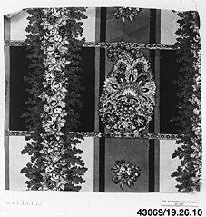 Black and White Ornate Textile Fragment