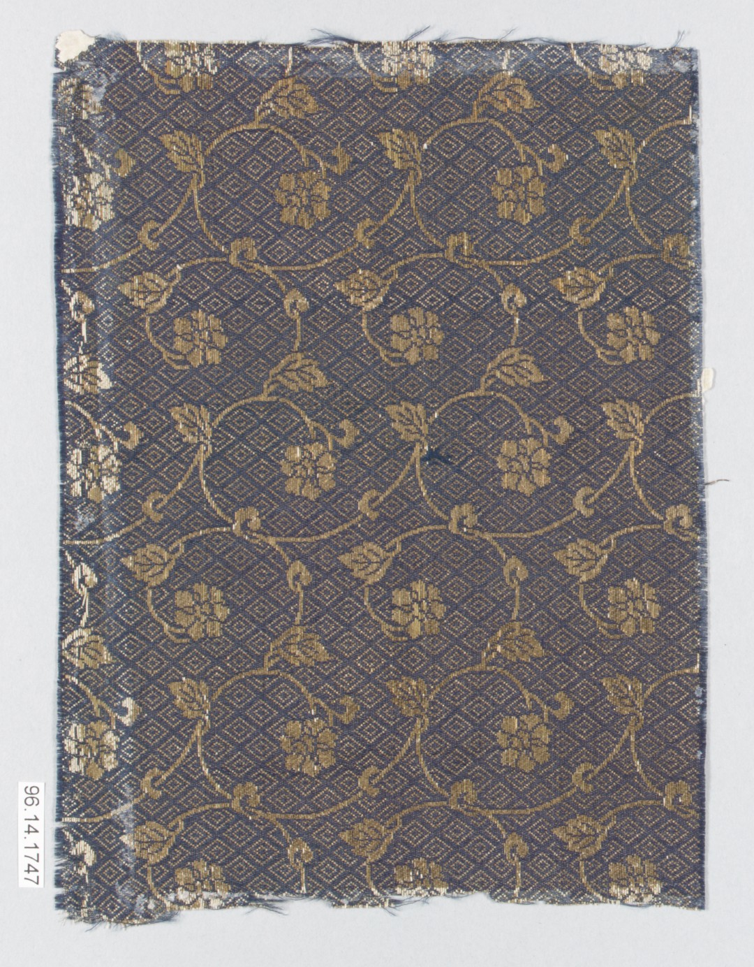 Antique Golden Floral Textile Fragment