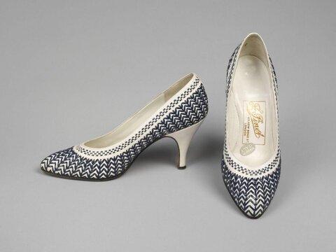 Vintage Navy White High Heel Pumps